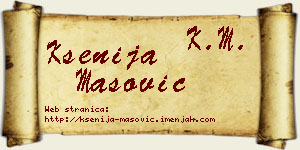 Ksenija Mašović vizit kartica